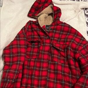Wild Fable Red Plaid Button-Up Jacket